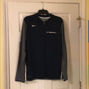 Navy blue and grey dri-fit quarter zip jacket